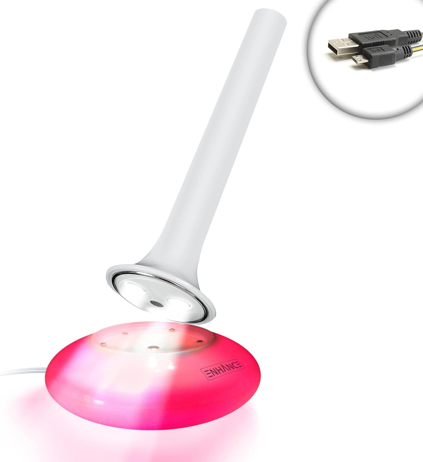 ENHANCE MoodBRIGHT FLH Rechargeable Portable Night Light Moodlight with Detachable Flashlight, Color Changing LED's & Touch Controls - Perfect for Nightstands, Desks, Tables and More
