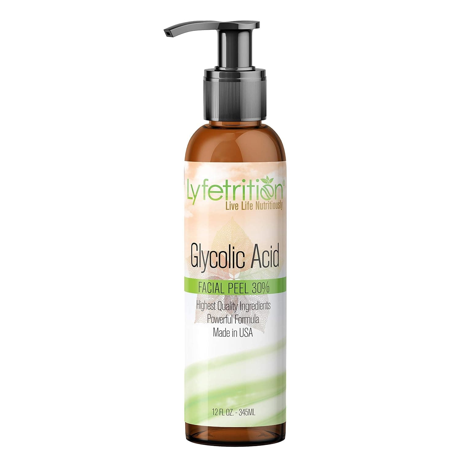 Lyfetrition Glycolic Acid/AHA 30% Renewal Serum, infused with Vitamins C & E for Skin Brightening, Exfoliating Serum Works for Dark Spots, Acne, and Reduces Fine Lines & Wrinkles - (12 Fl Oz)