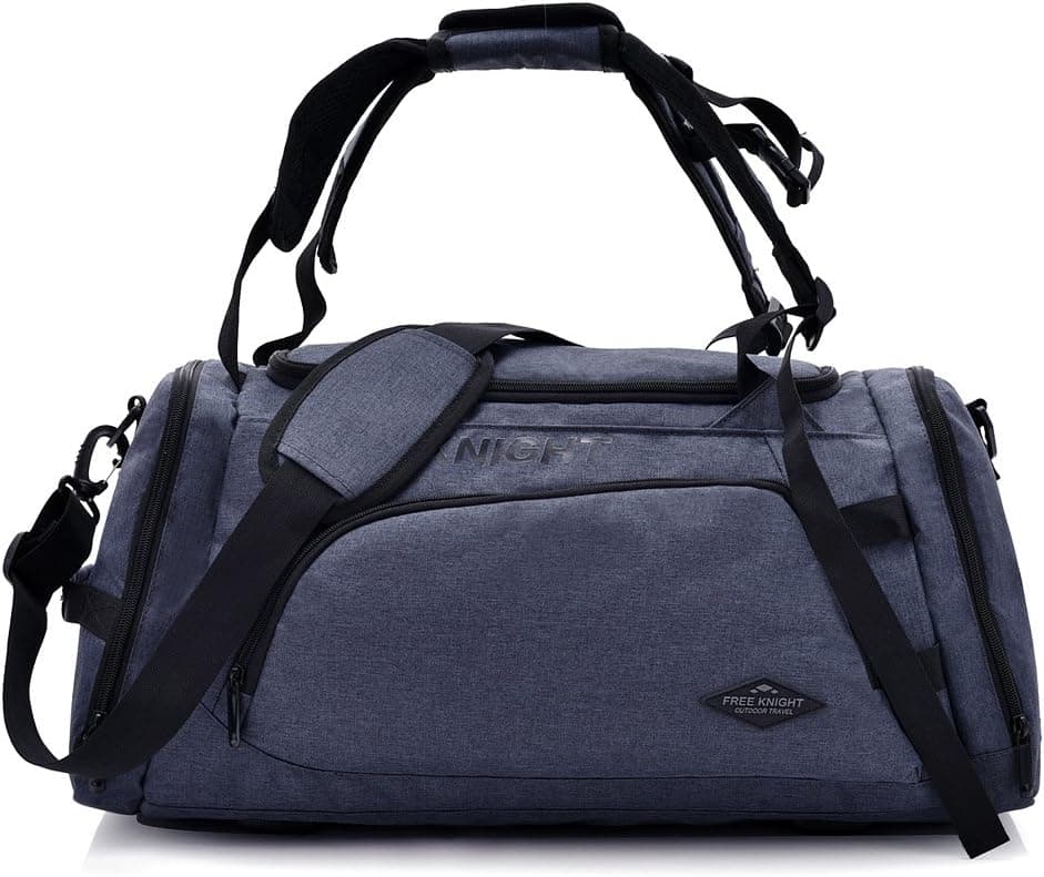 40L Large capacity Sports Gym Bag with Shoes Compartment, Waterproof Travel Duffel Bag, Weekender Overnight Tote Carry On Bag for Men Women (Deep Gray)