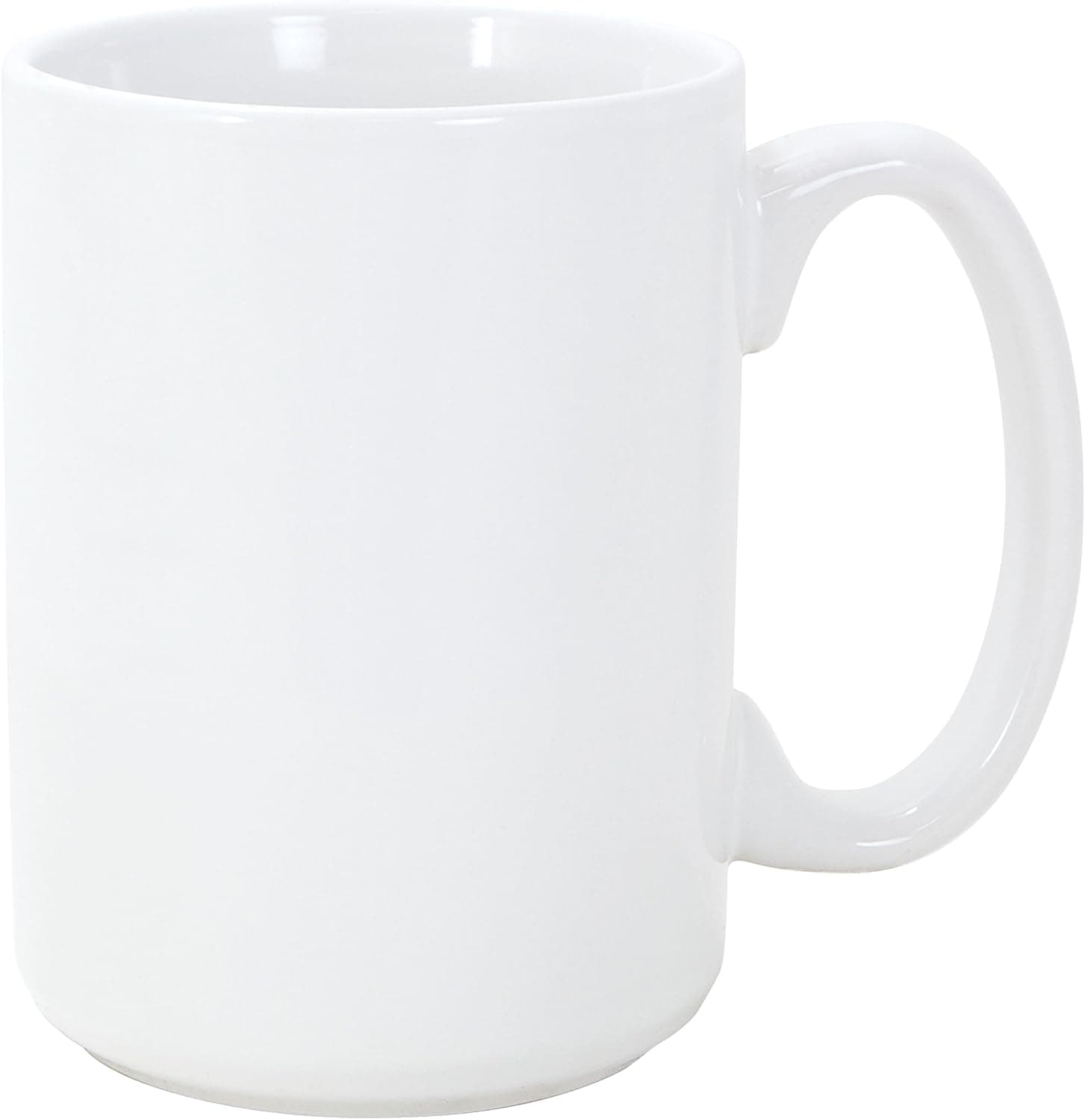 Main Street Sonata 15 oz Coffee Mugs, 4 Piece Set, (White)