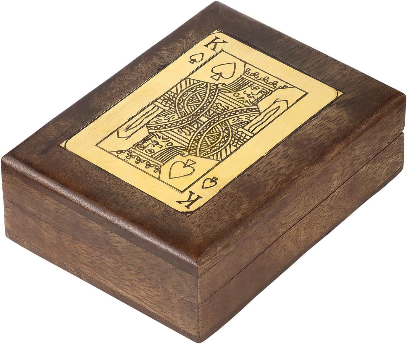 Aheli Handmade Wooden Box Playing Cards Holder Travel Game Set Case Mango Wood Decorative Storage Box Play Card Organizer for Holding 1 Deck Gifts for Adults