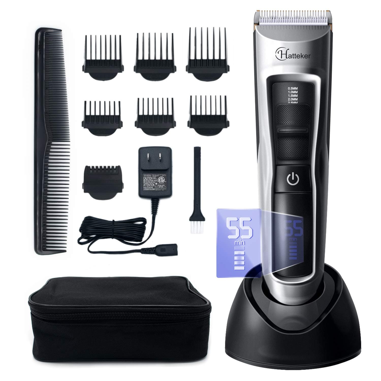 Hatteker Electric Hair Clippers for Men Hair Cutting Machine Rechargeable Waterproof Men's Hair Trimmer With Five adjustments Pushing Button for Dad Husband Boyfriend