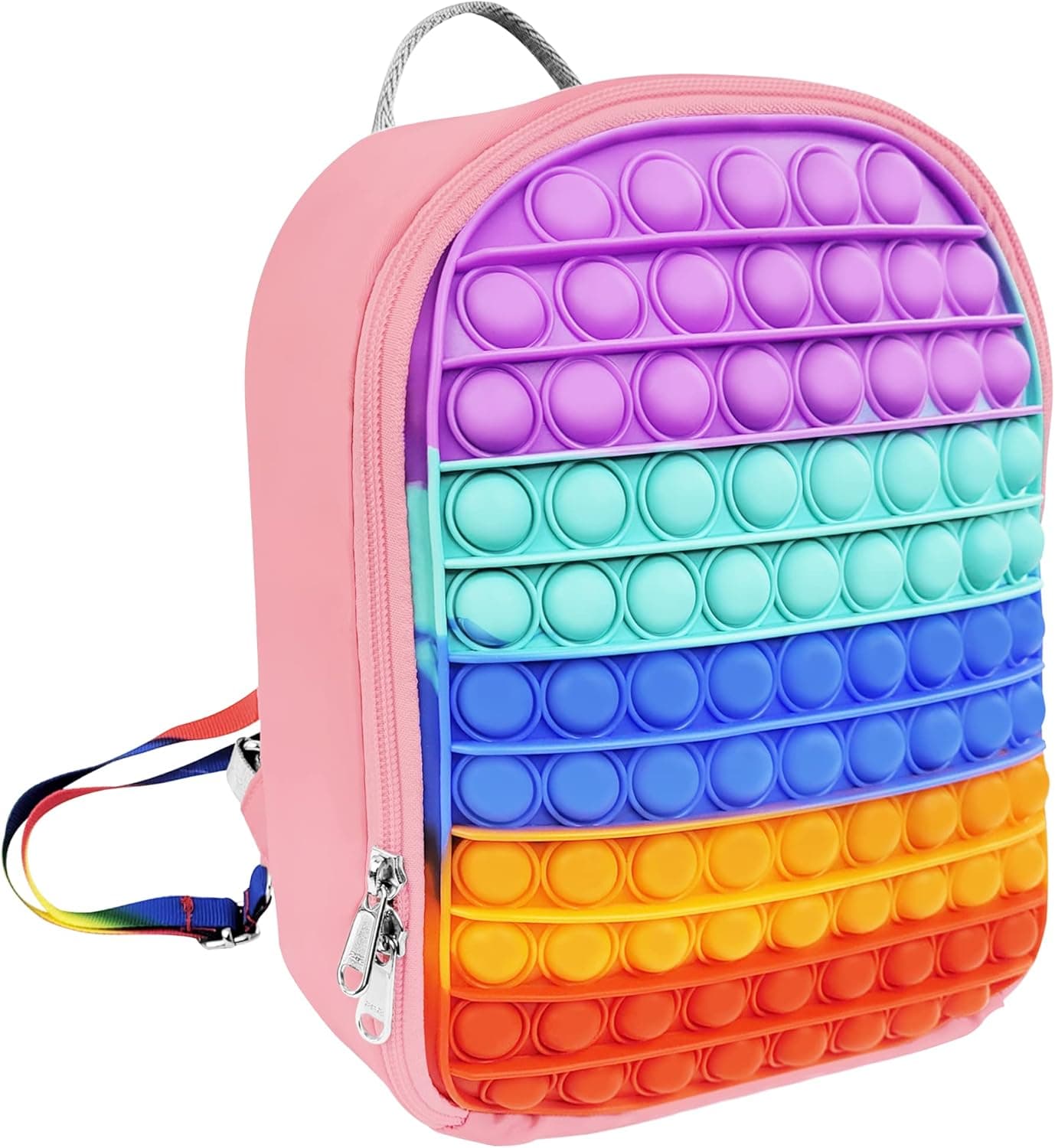 Galaxy Vail Pop It Backpack for Girls and Boys - Fidget Backpack for Girls and Boys Kids, Preschool and Toddlers - Pop it Bag and Travel Bag (Pink)