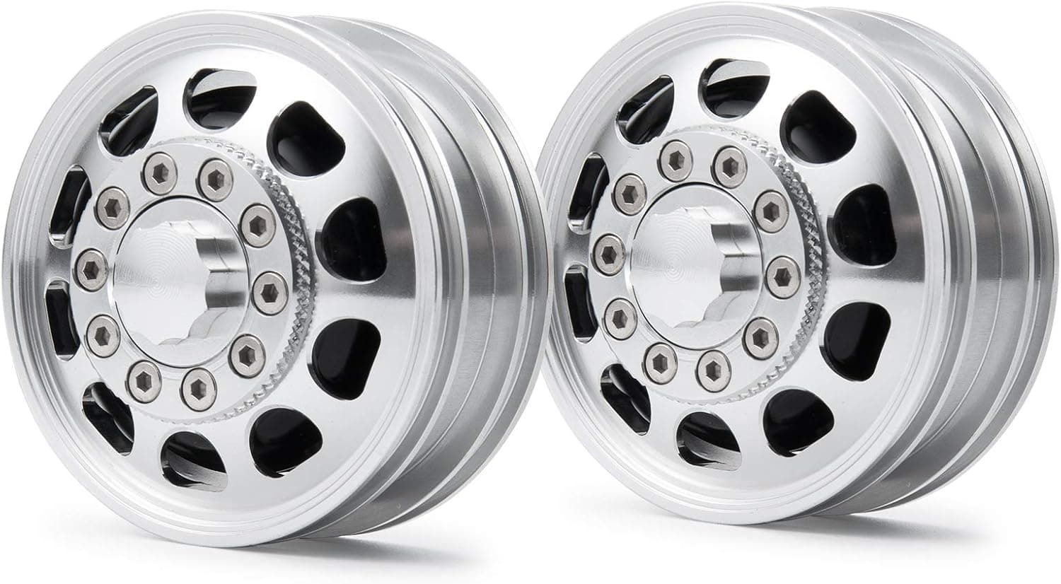 btdeal Metal Front Wheel Hubs for Tamiya Tractor Truck Climbing Trailer Cargo 1: 14 RC Car, 2pcs/Set