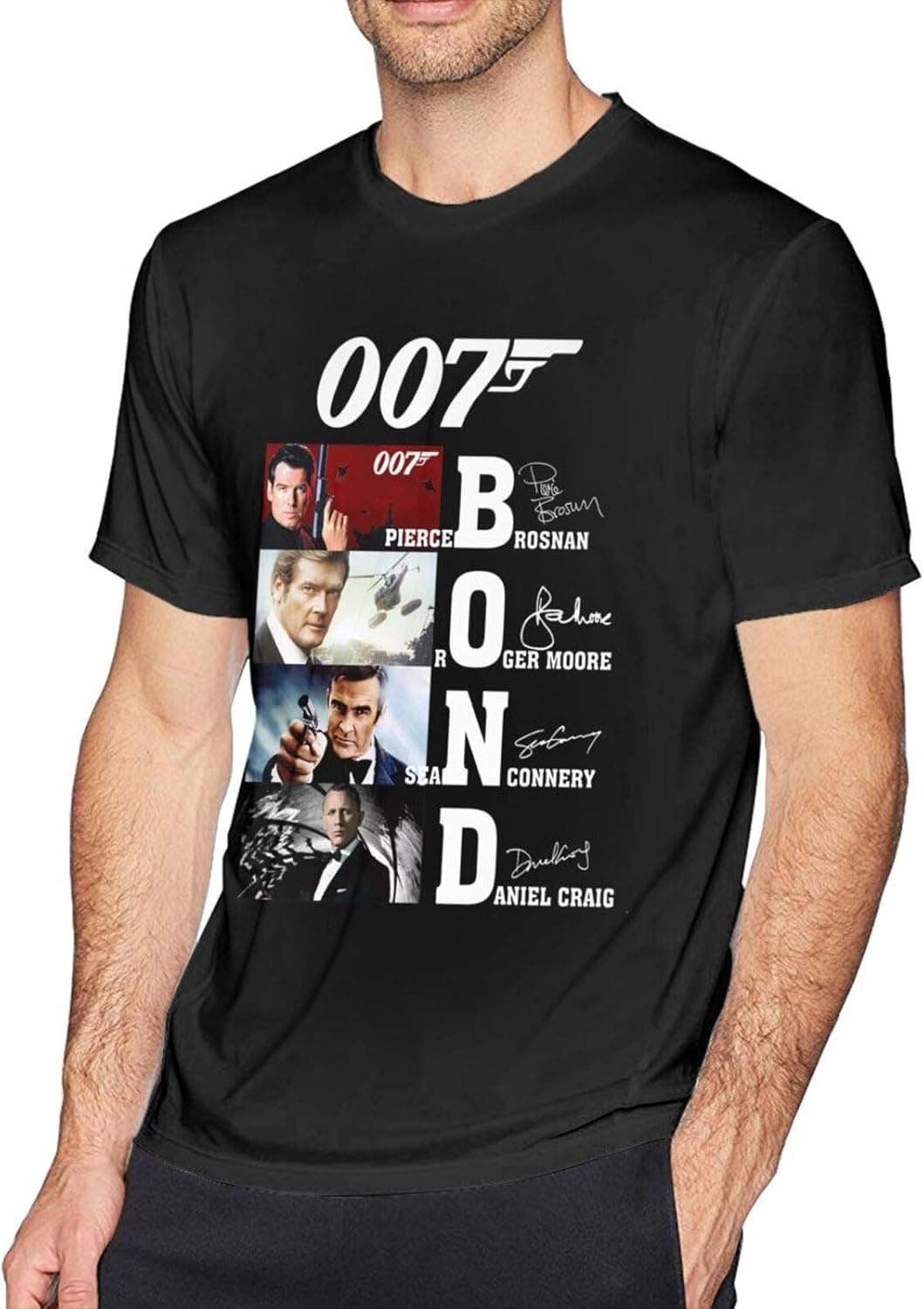 R.I.P Sean Connery James Bond 007 Man Black Short Sleeve Round Neck Fashion t Shirt for Men Graphic Tee Shirt Tops