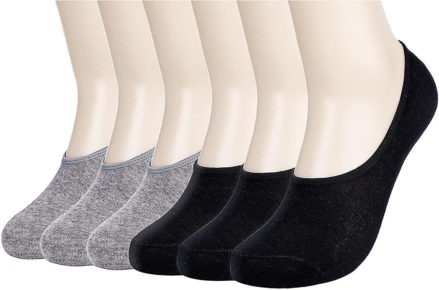 Men No Show Socks Low Cut Socks Casual Socks Thin Non Slip Invisible Boat Shoe Socks Dry Fit 6 Pack