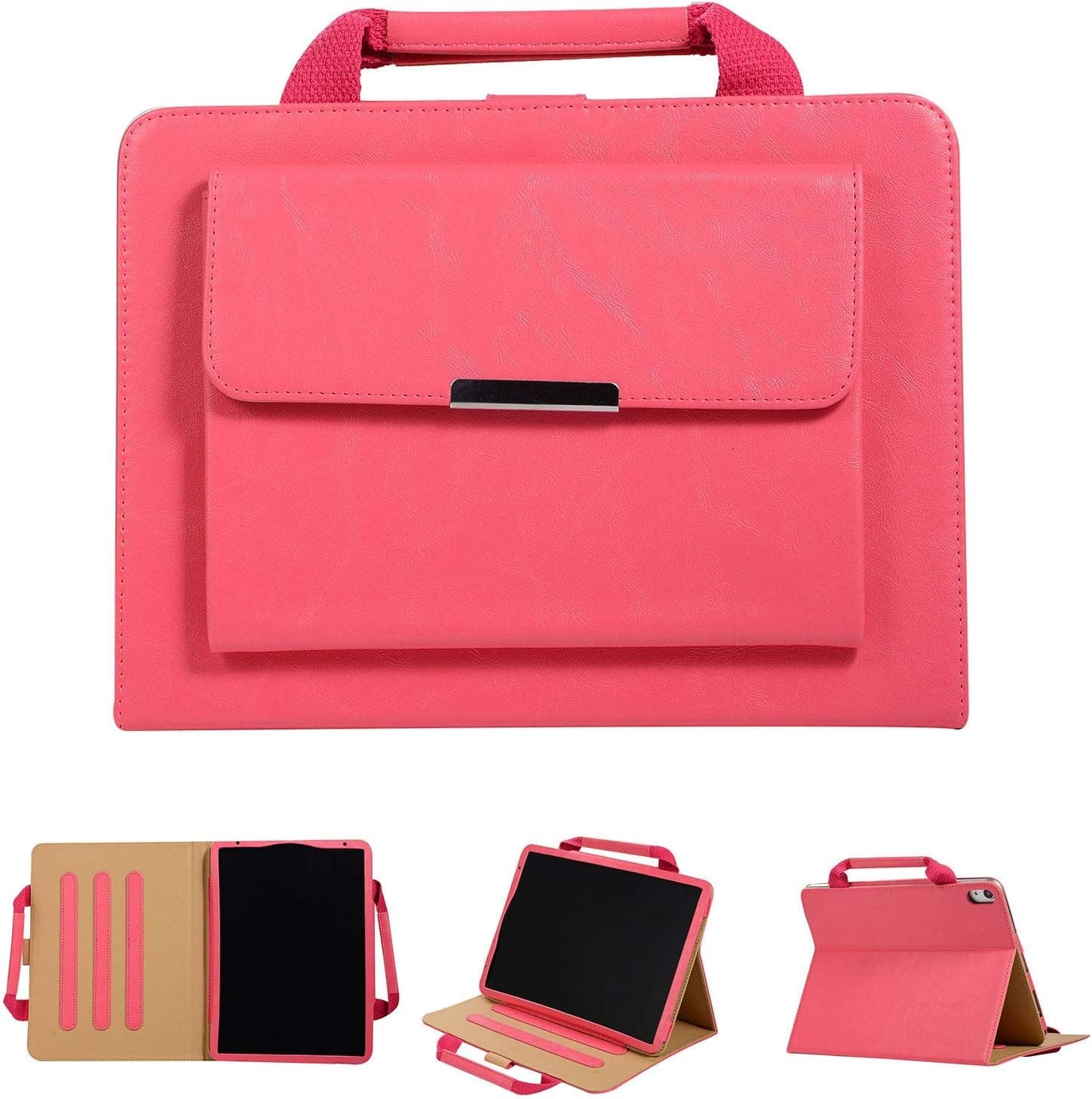 iPad Pro 11 2021/2020 Case [3rd/2nd Generation] Business Handbag, Cookk PU Leather Magnetic Stand Wallet Case with Auto Wake/Sleep Card Document Pocket Slim Flip Folio Cover for iPad Pro 11, Rose