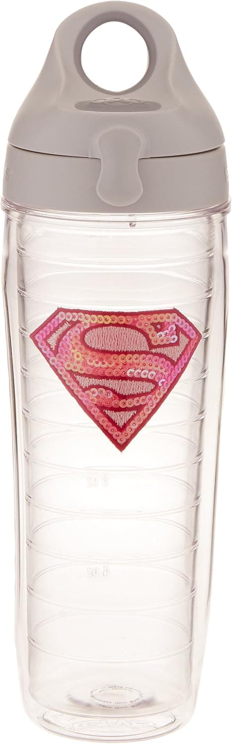 Tervis Warner Brothers Water Bottle, Sequins Pink Super Girl