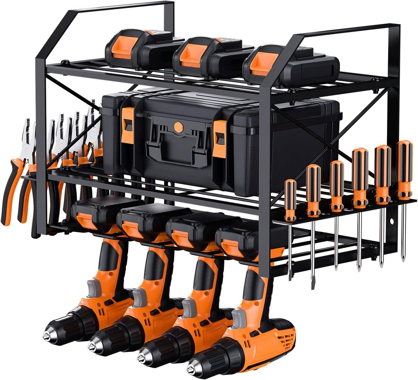 Neepiar Power Tool Organizer Heavy Duty Floating Tool Drill Holder Wall Mount Storage Rack for Handheld Storage Rack for Cordless Drill Removable Design Perfect for Father's Day