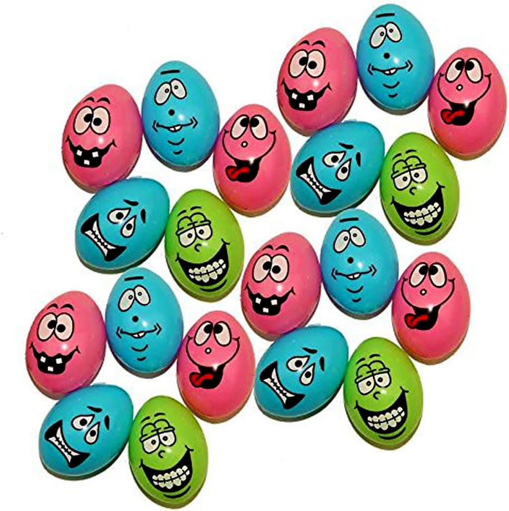 Dazzling Toys 48 Easter Eggs with Funny Faces | Perfect for A Super Egg Hunt | 48 Pieces per Pack