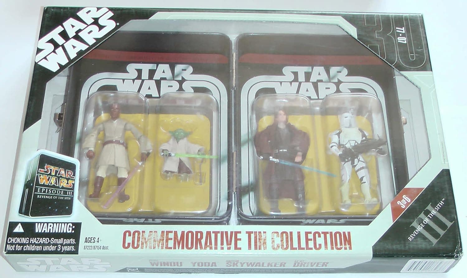 Hasbro Star Wars Episode III 3 Collectible Tin Action Figure Set REVENGE OF THE SITH