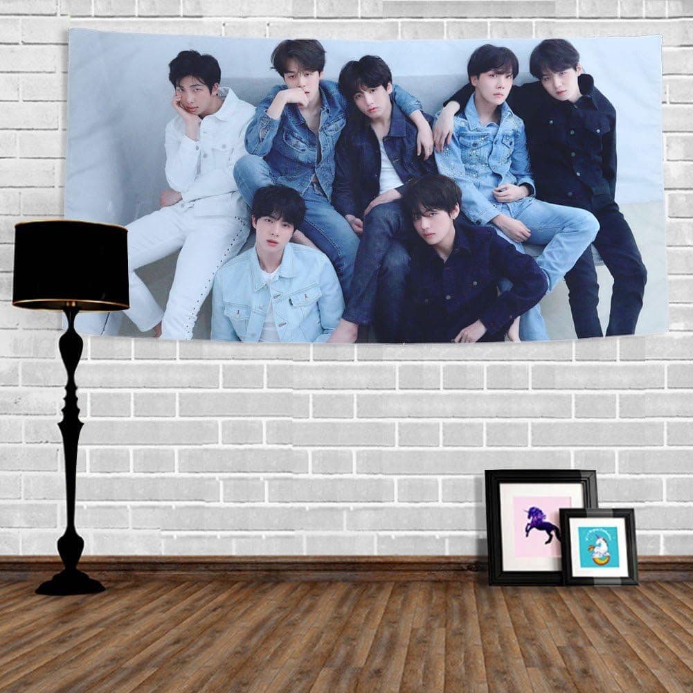 Bosunshine Tapestry Love Yourself Fake Love V Suga Jimin Jung Kook Wall Hanging Decor for Home -R Version¡