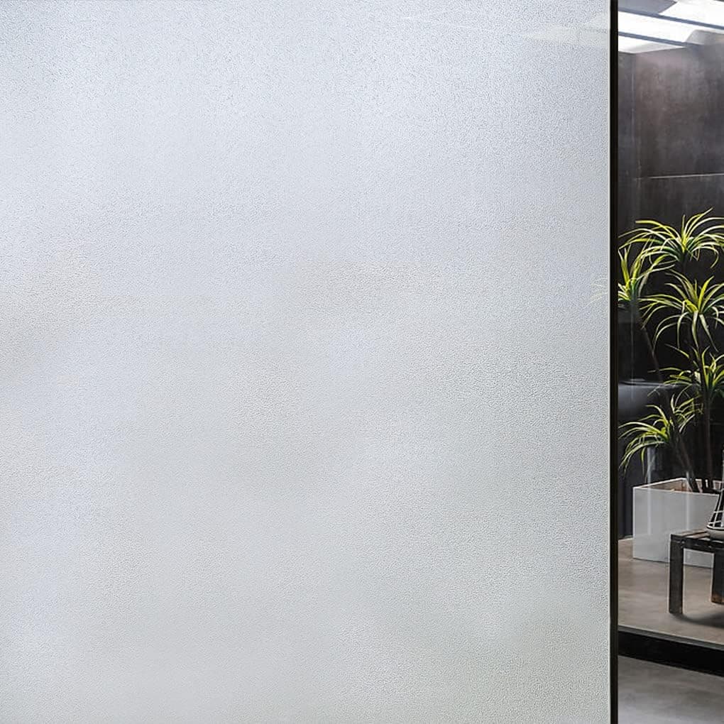 CottonColors Brand Frosted Privacy Film 23.6x78.7 Inches Static Window Decoration Films Self Adhesive for UV Blocking Heat Control Glass Stickers