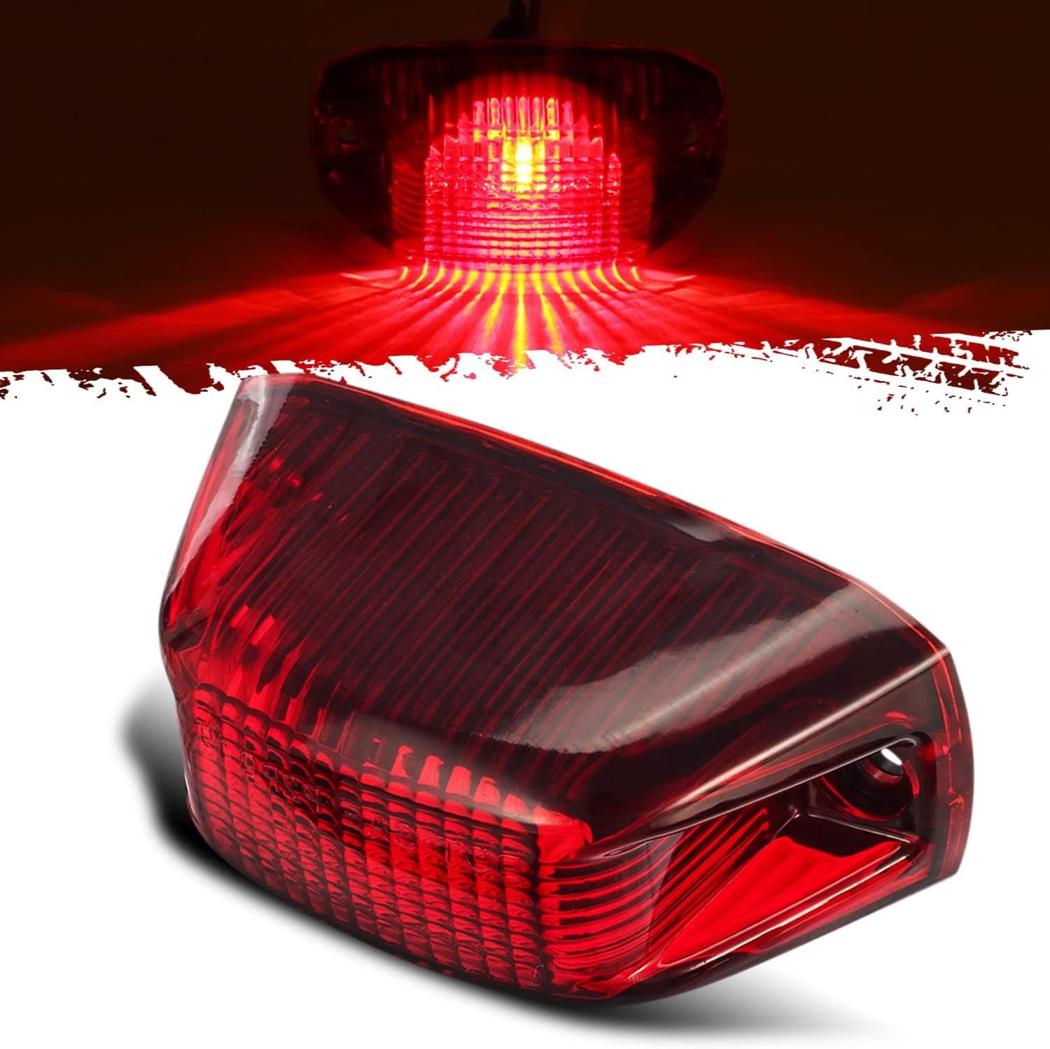 Partsam 1pcs Rear Cab Marker Roof Light Rear Roof Mounted Cab Light Lamp Top Clearance Light Reflective Lights Assembly Compatible With Ram Promaster Vans 2014 2015 2016 2017 2018(Red Len/Red Light)