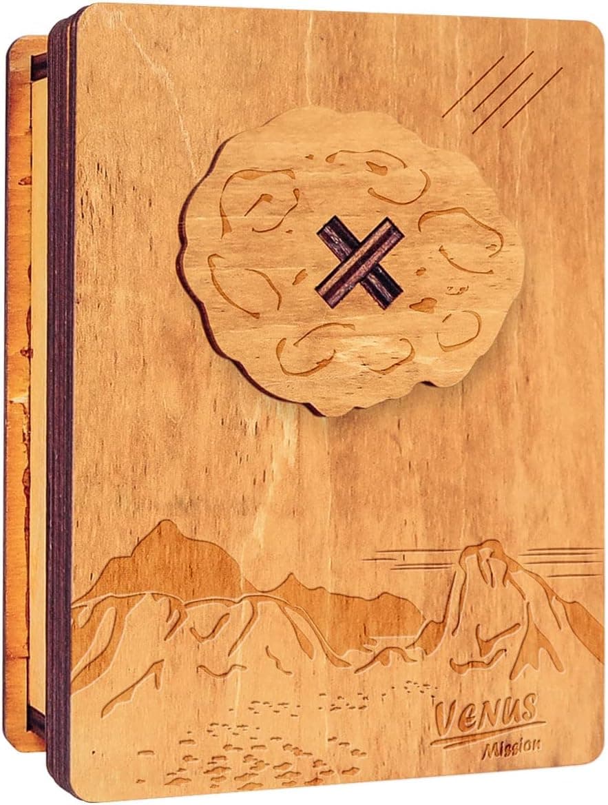 Logica Giochi Art. The Venus Mission - Wooden Brain Teaser - Secret Box - Difficulty 5/6 Incredible - Star Adventures Series