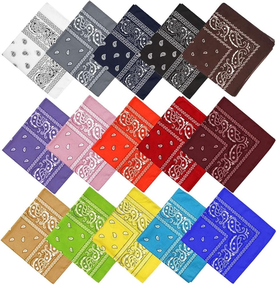Jaciya Bandanas 15 Pack Headbands for Women Bandanas for Men, Bandanas for Dogs