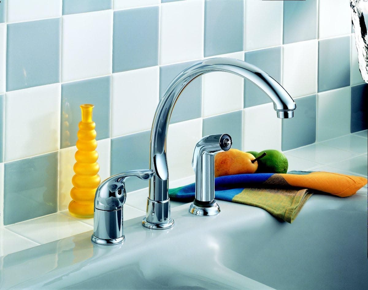 Delta Faucet 172-WF Waterfall Single-Handle Kitchen Faucet with Spray, Chrome