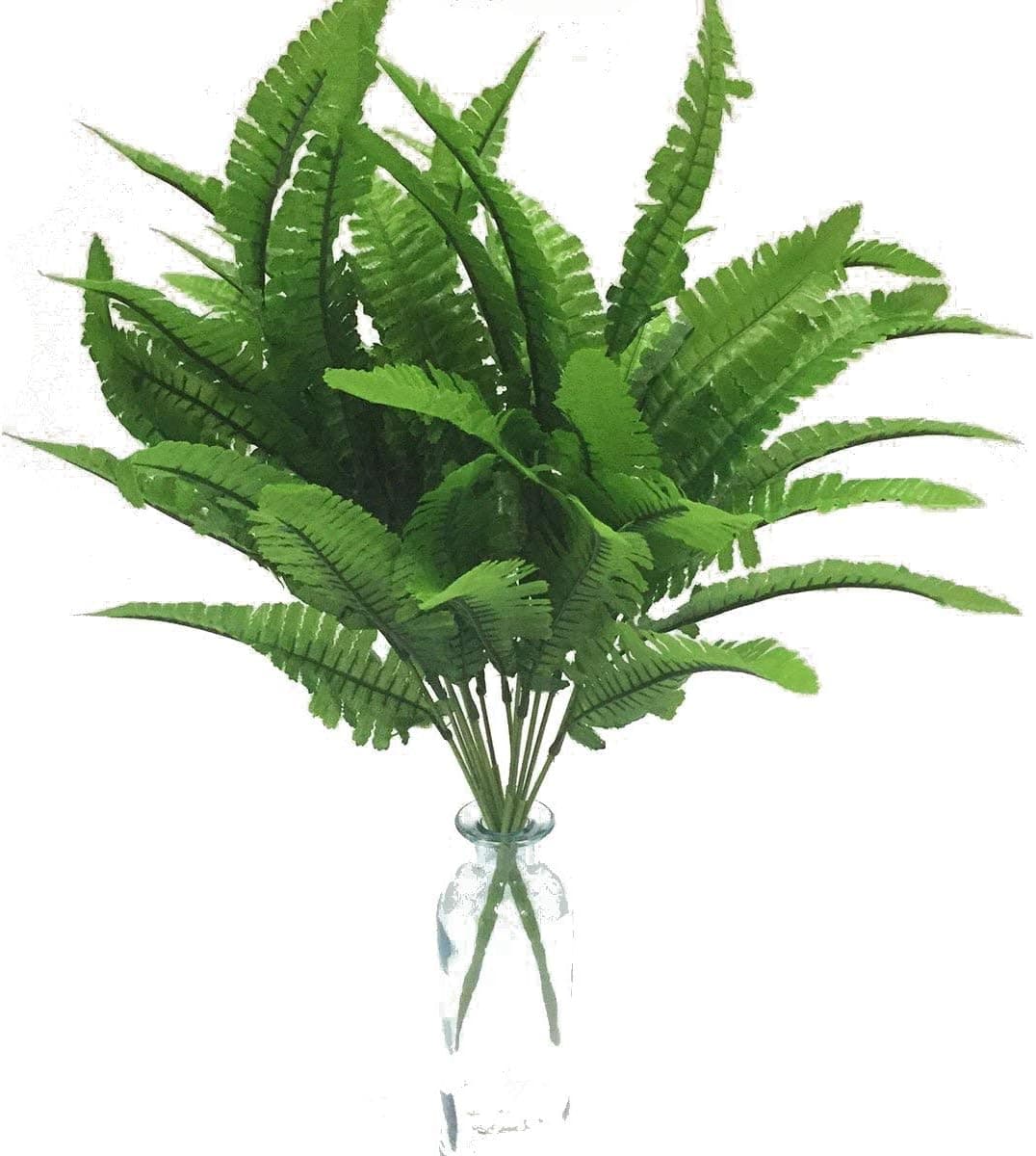 Artfen Artificial Plants 2pcs Persian Leaves Artificial Shrubs Leaves Faux Shrubs Simulation Greenery Bushes Artificial Flower Home Garden Office Verandah Wedding Decor 17 inch high