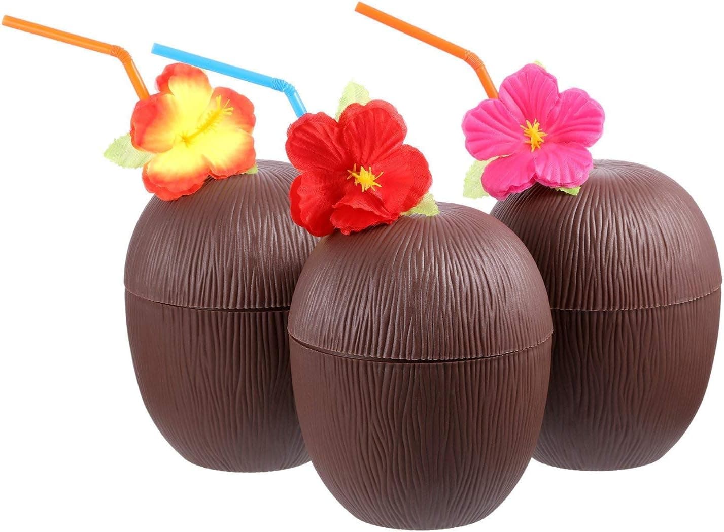 Acrylic Paint Markers Set - Pineapple Party Fun Drink Decoration Tiki Bar Plastic Cups Coconut Cups with Pink Flamingo
