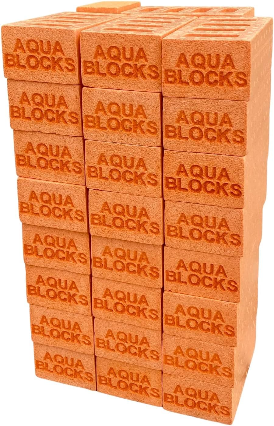 Aqua Blocks Foam Building Blocks - Orange 4-Hole Starter Block Set - 35 Blocks