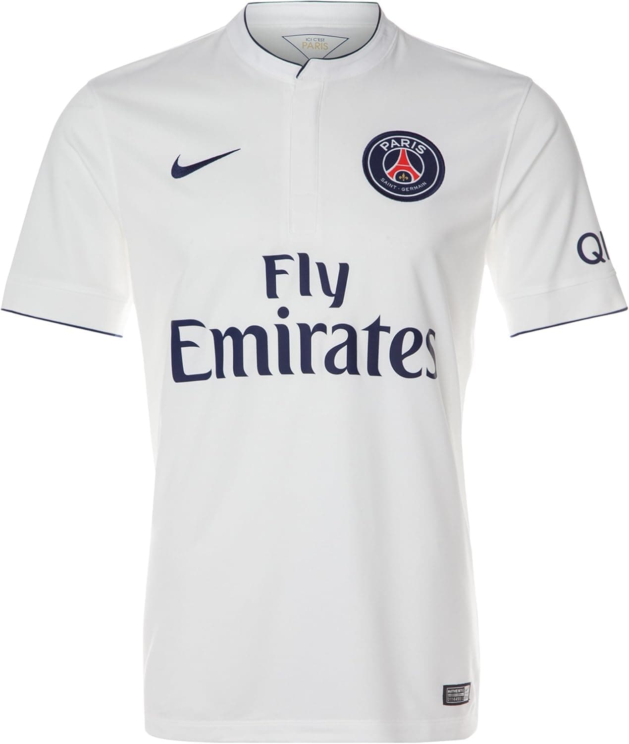 Nike Paris Saint Germain Short Sleeve Away Stadium Jersey [FOOTBALL WHITE/MIDNIGHT NAVY/MIDNIGHT NAVY] (M)