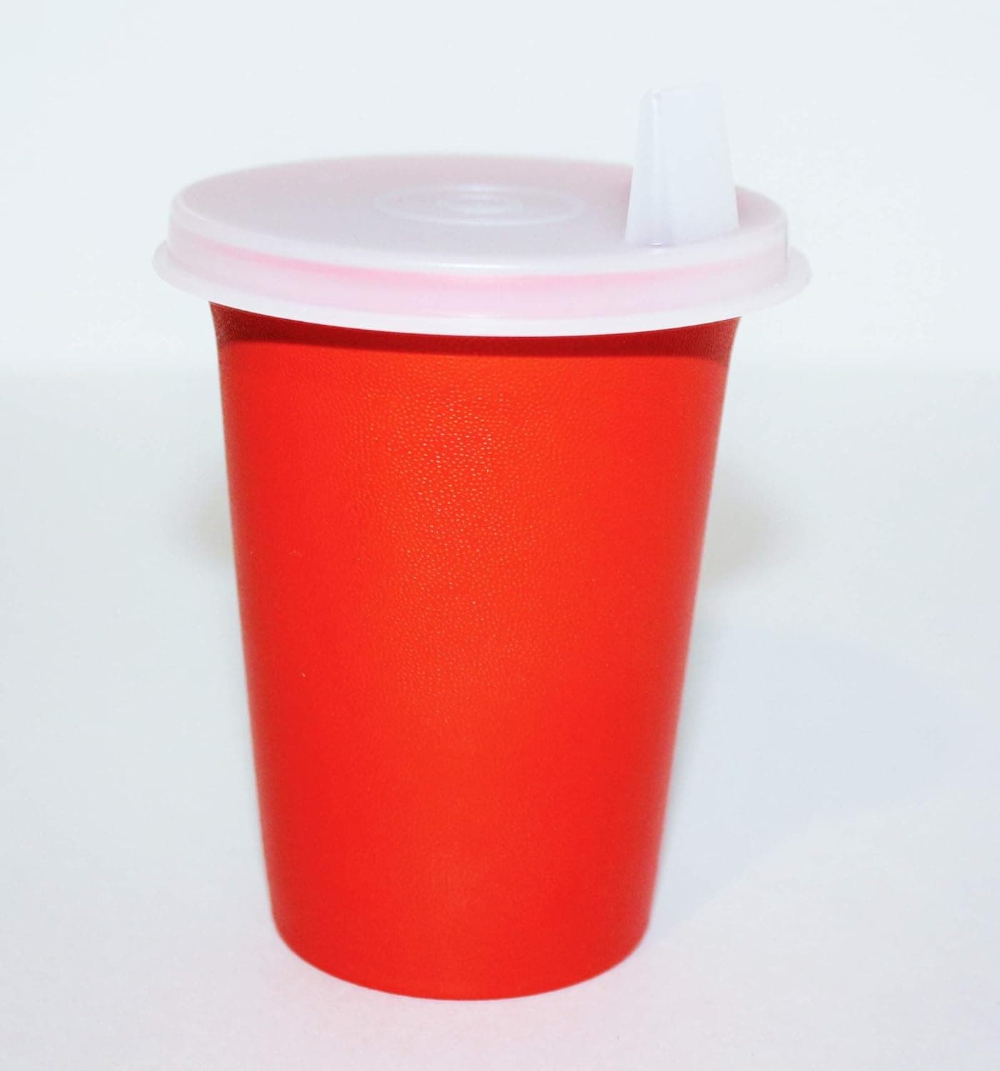 Tupperware Vintage Bell Tumbler 7 Ounce Red With Flat Sheer Sippy Seal
