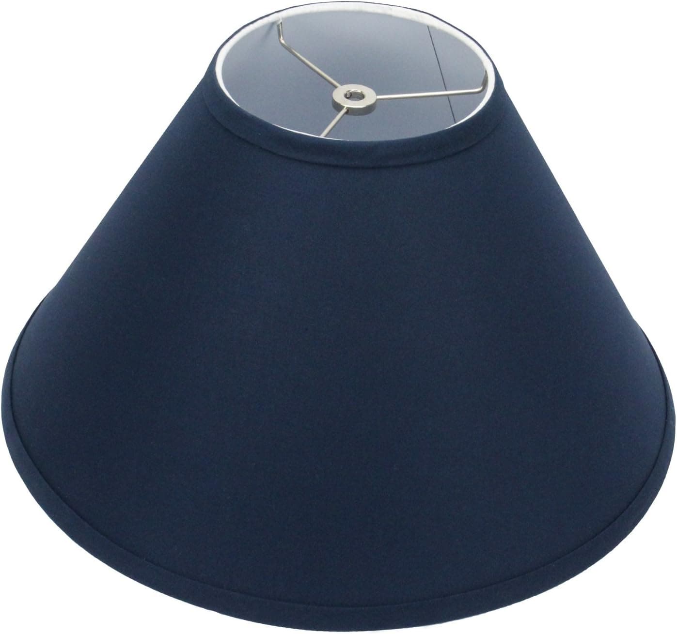 FenchelShades.com Lampshade 6" Top Diameter x 16" Bottom Diameter x 10" Slant Height with Washer (Spider) Attachment for Lamps with a Harp (Navy Blue)