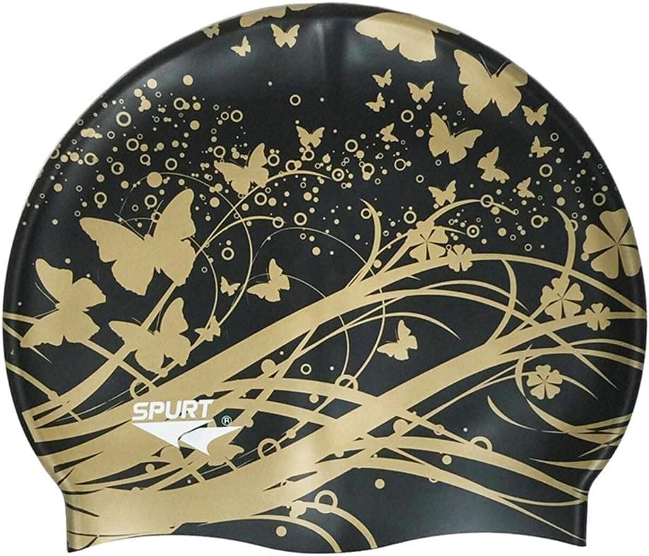 Moolecole Soft Waterproof Silicone Swim Cap Girls Summer Pool Sea Swimming Cap Bathing Haircare Hat for Long Hair