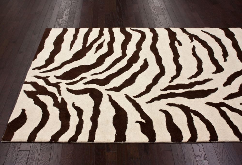 Zebra Print Area Rugs Animal Skin 6x9 Brown Ivory