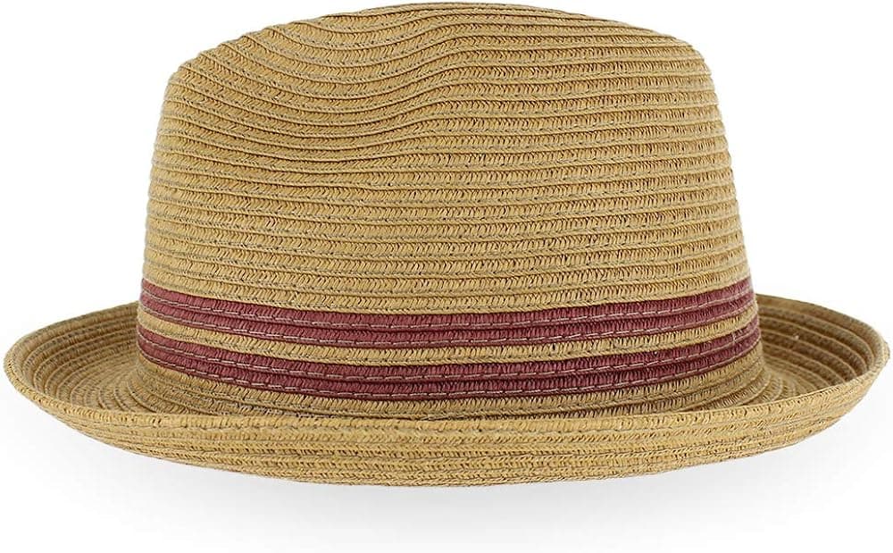 Belfry Men Women Summer Straw Trilby Fedora Hat in Blue Tan Black