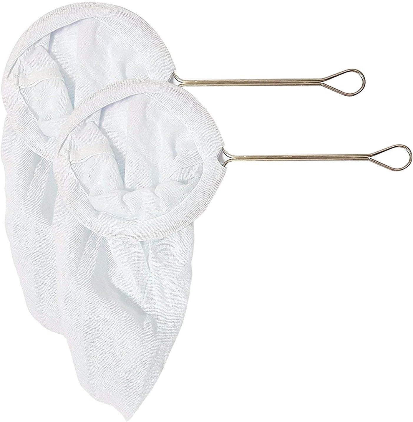 Fartrade Thai Tea Filter Stainless Steel, Tested & Proven Best Tea, Traditional Thai Style, Muslin Cotton Strainer Sock 2 Pack Outlet