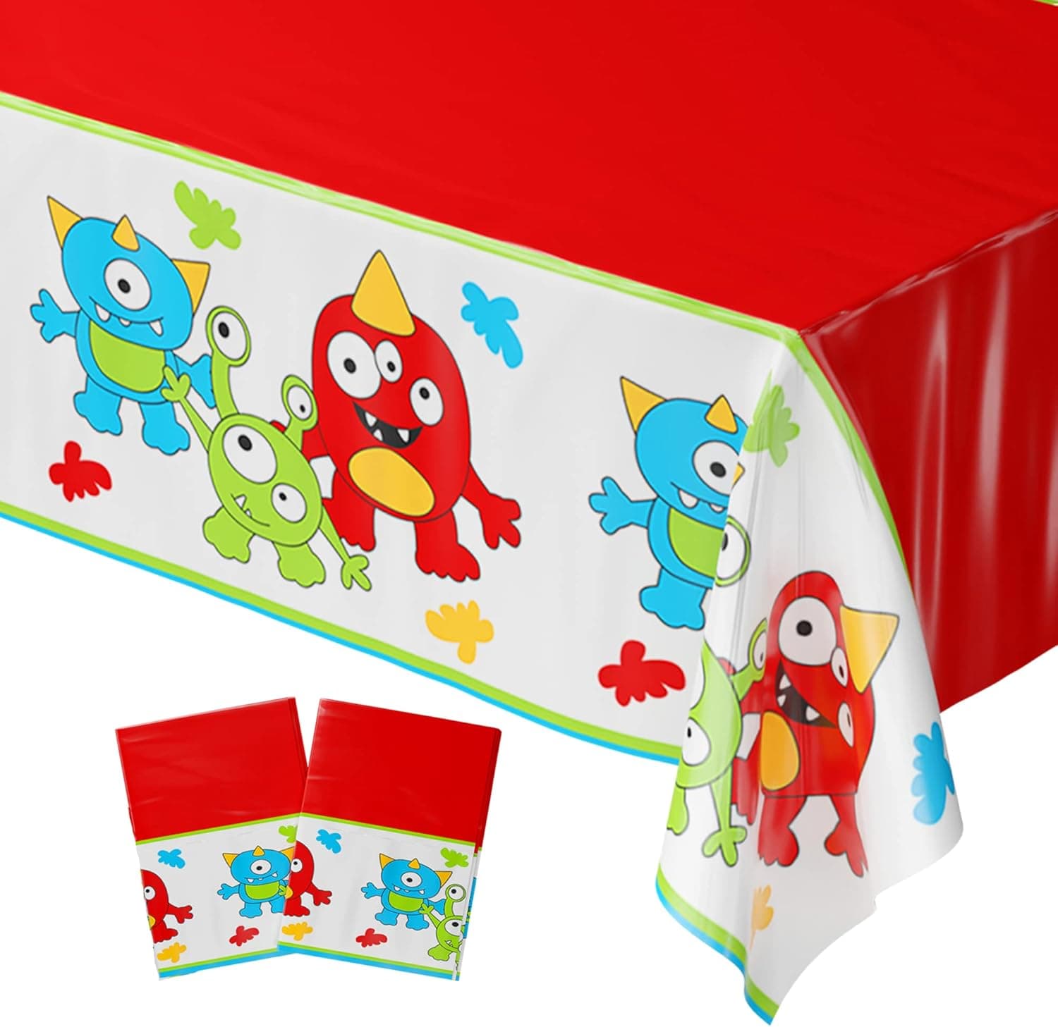 Blue Orchards Monster Party Table Covers (Pack of 2) - 54"x108" XL - Monster Party Supplies, Monster Birthday Party, Monster Themed 1st Birthday, Kids Monster Birthday, Monster Party Decorations