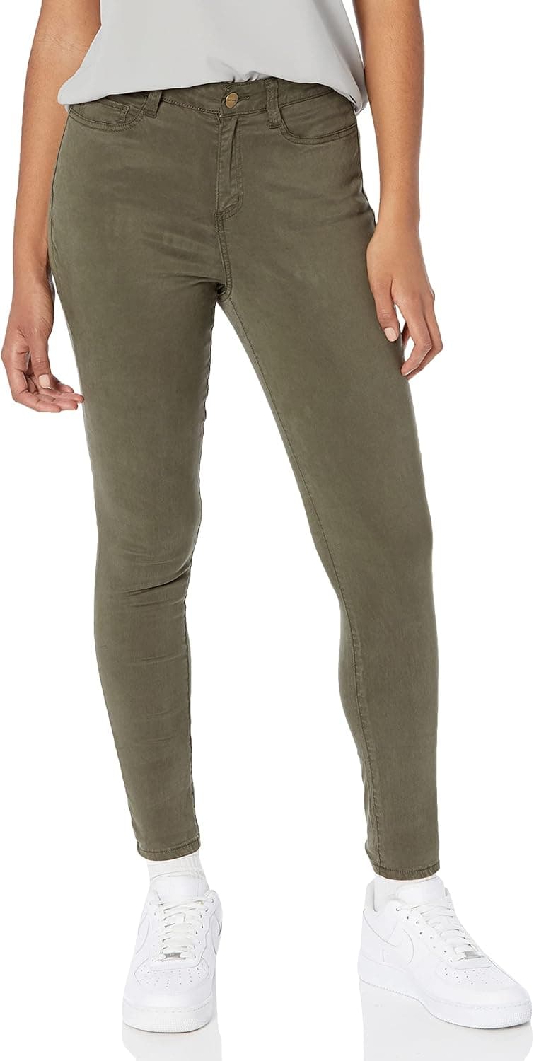 Daily Ritual Women's Standard Stretch Sateen High-Rise Skinny-fit Pant