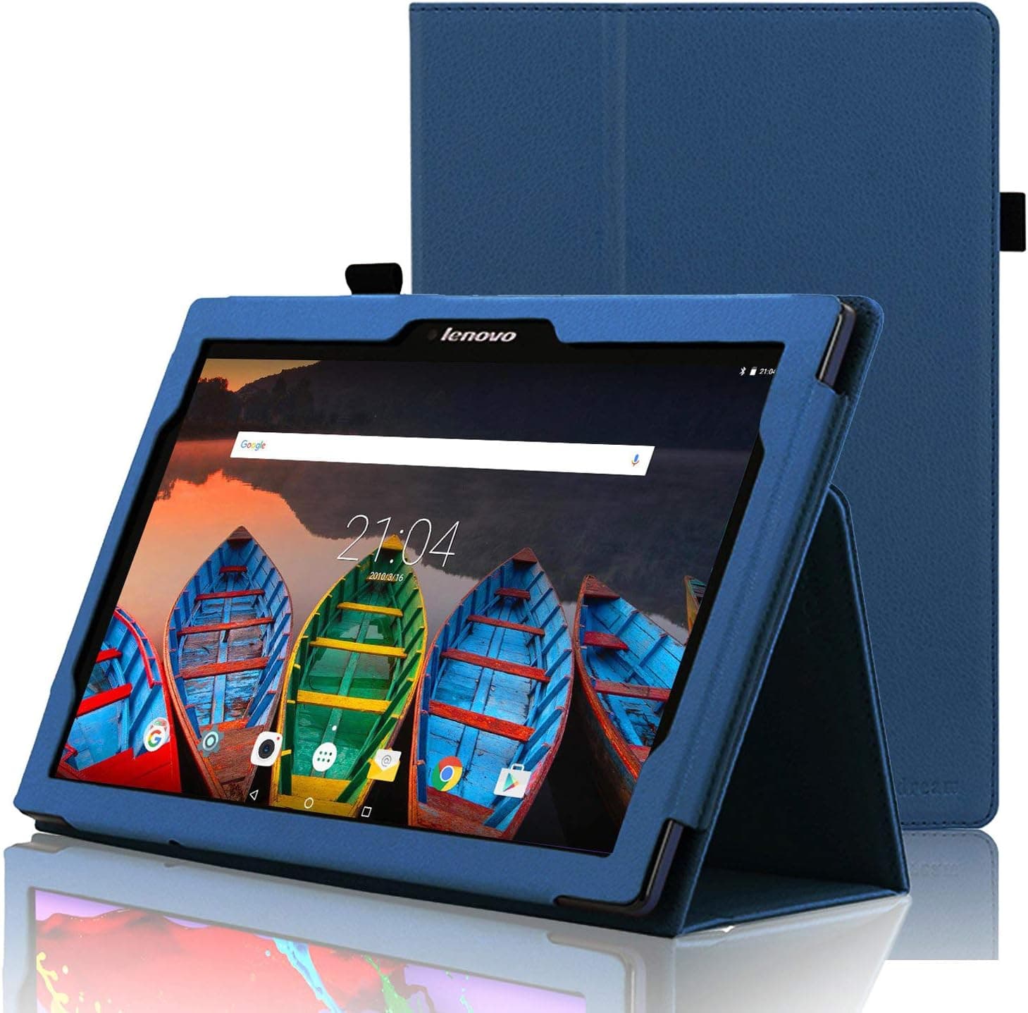 ACdream Case for Lenovo Tab 2 A10 / Lenovo Tab3 10 Business ONLY, Folio Leather Smart Cover Case for Lenovo Tab2 A10-70 / Tab2 A10-30 / TAB-X103F Tab 10 / Tab3 10 Business Tablet - Dark Blue