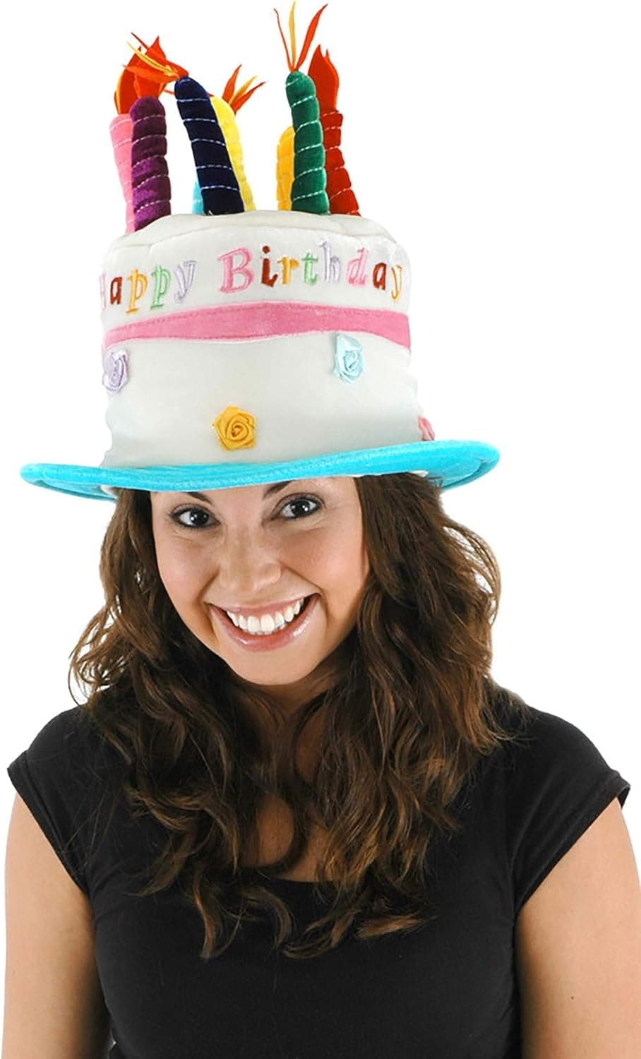 Birthday Cake Plush Costume Hat with Candles Standard