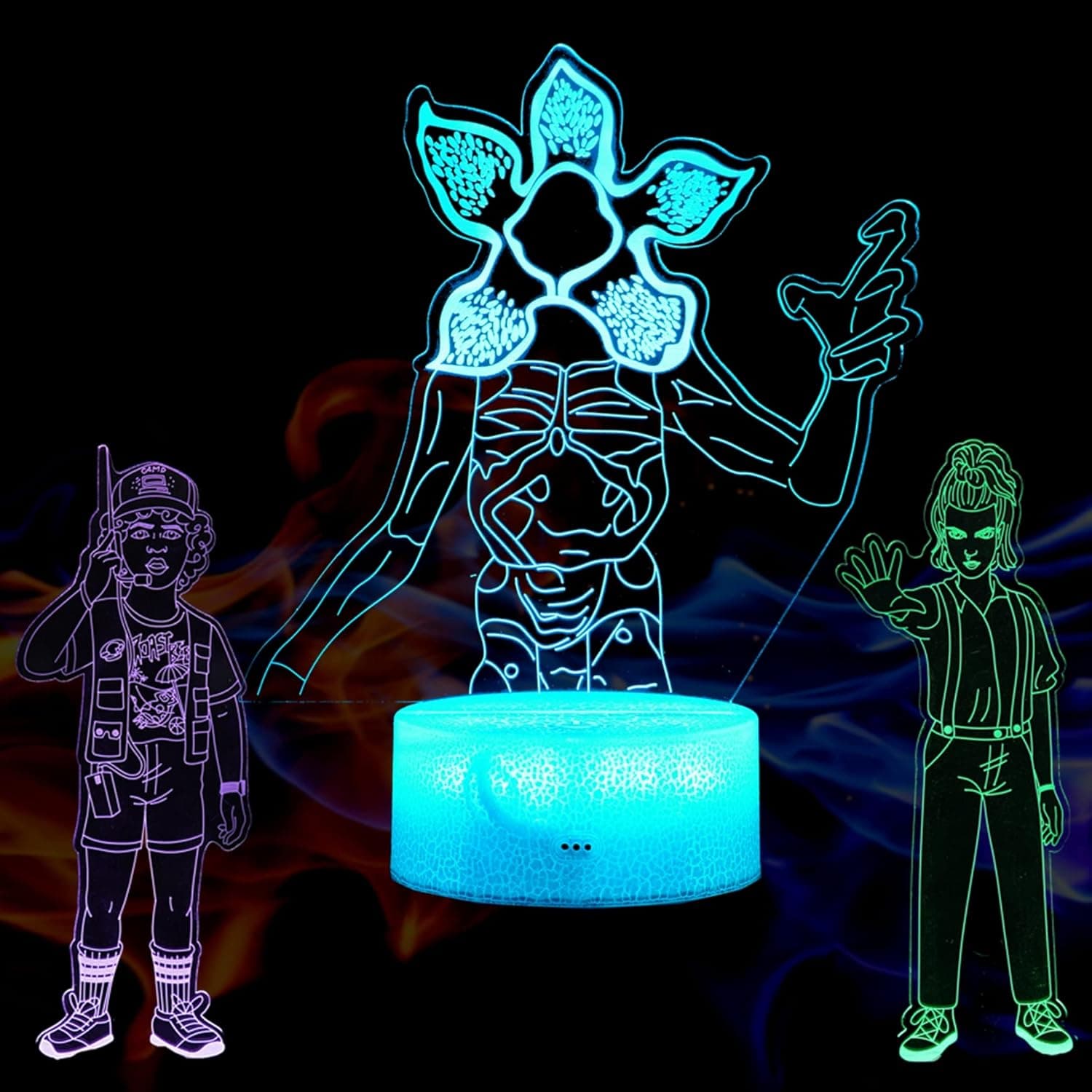 Eleven Figurine Night Light, Dustin Figurine Lamp (3 Patterns), 7 Color Change Decor Lamp with Remote, Dim, Timer, Stranger Gifts for Boy Kids Girls Christmas Birthday