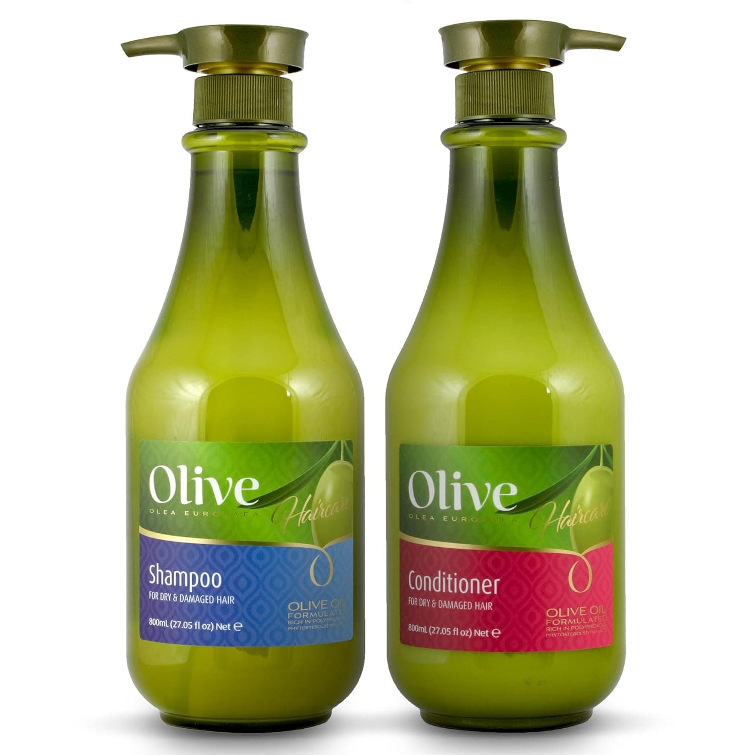 Frulatte Cleansing Olive Shampoo and Conditioner Set | Organic Olive Oil Shampoo and Conditioner | Hydrating Shampoo Conditioner for Dry Damage hair | Dry Hair Shampoo and Conditioner