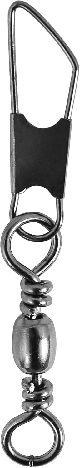 Riptail Barrel Fishing Swivels with Safety Snap – Steel with Corrosion-Resistant Finish