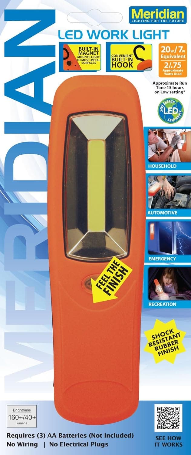 Meridian Electric 11622 LED Work Light with Built in Hook and Magnet