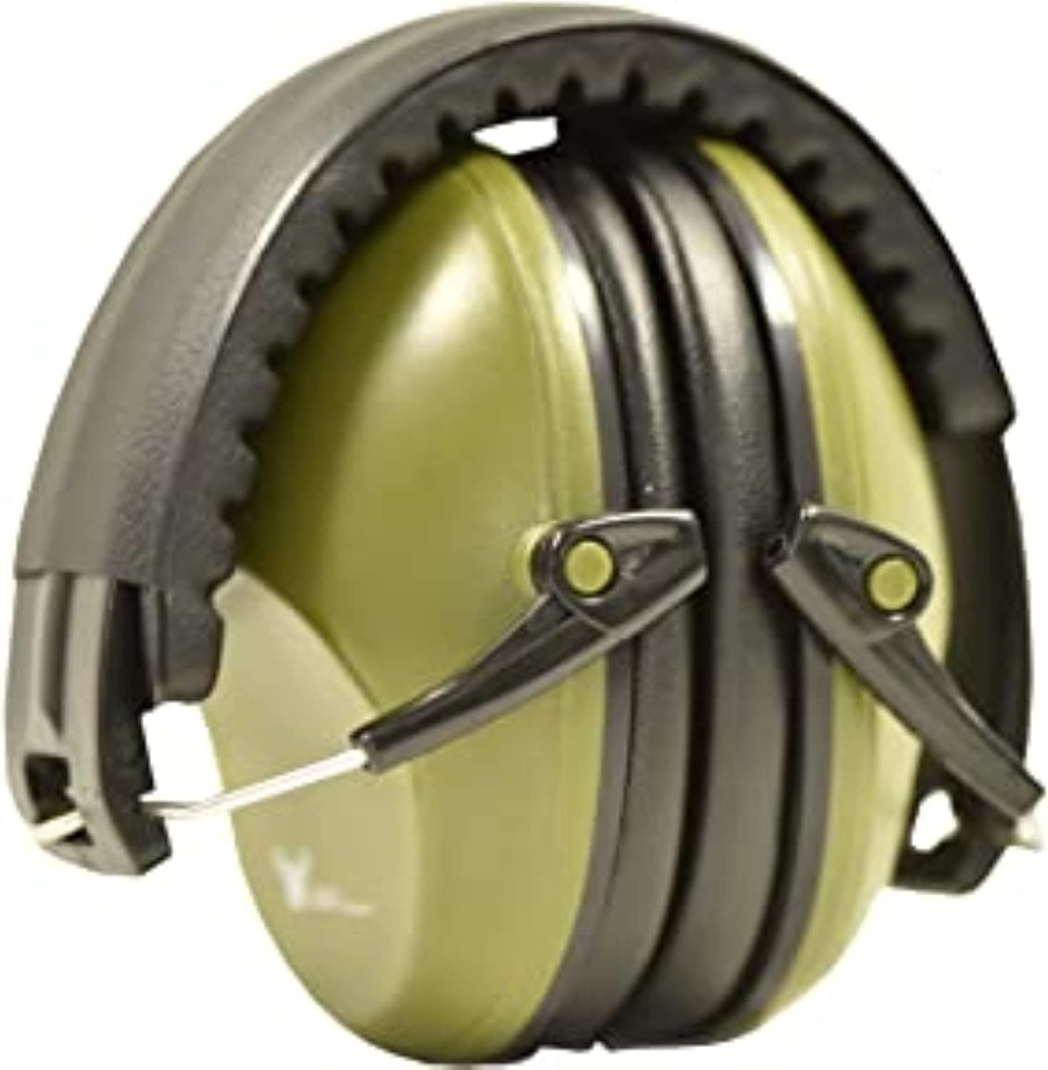 Earmuff hearing protection with low profile passive folding design 26dB NRR and reduces up to 125dB