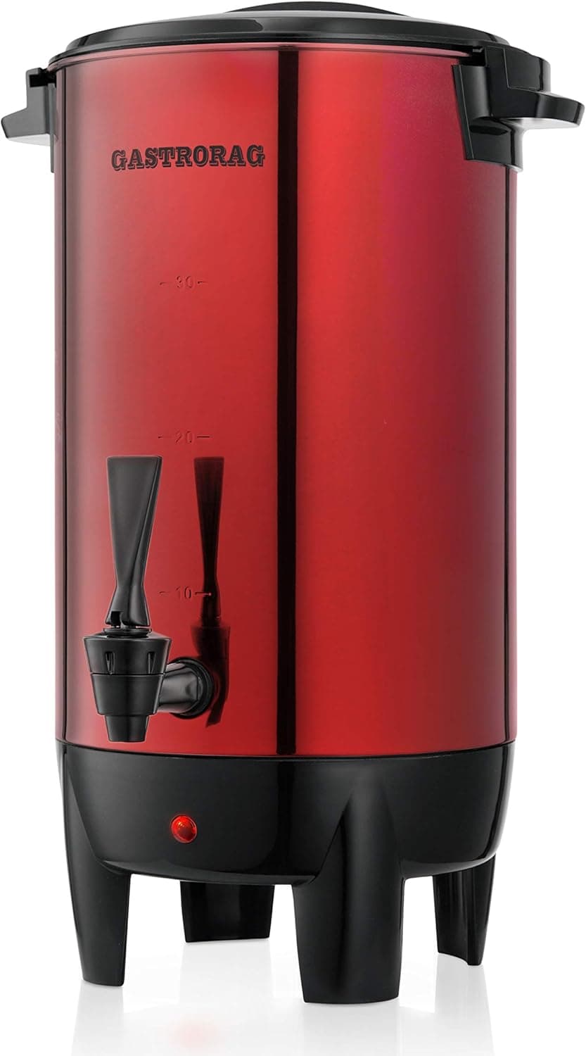 GASTRORAG 30 CUP COMMERCIAL COFFEE URN, FROZEN RED