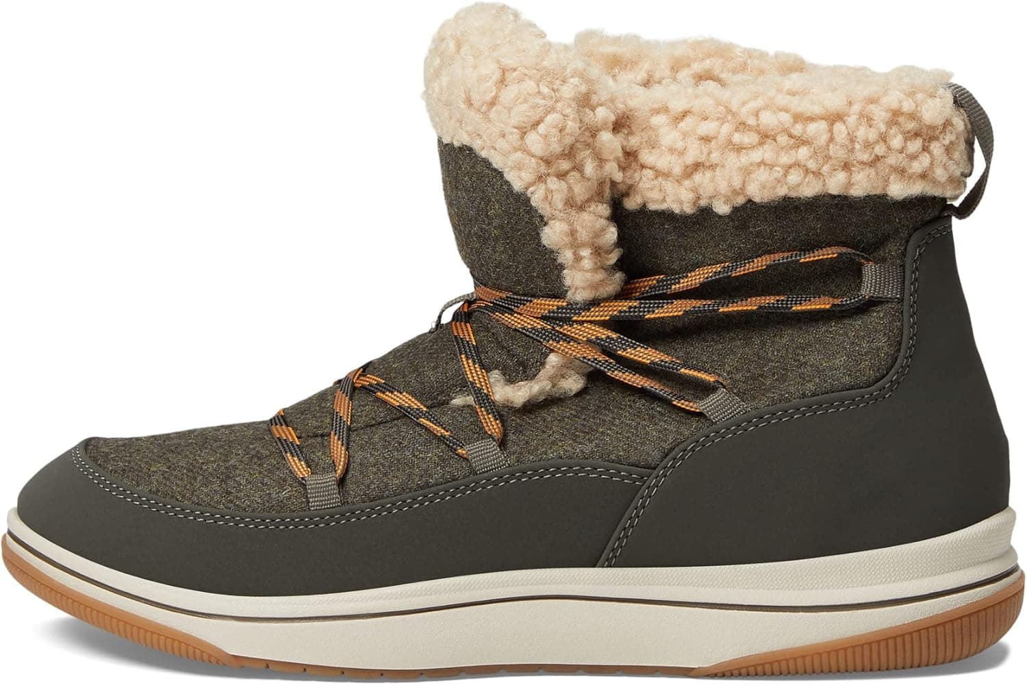 Clarks Women's Breeze Glacier Ankle Boot, Dark Olive Combi, 5