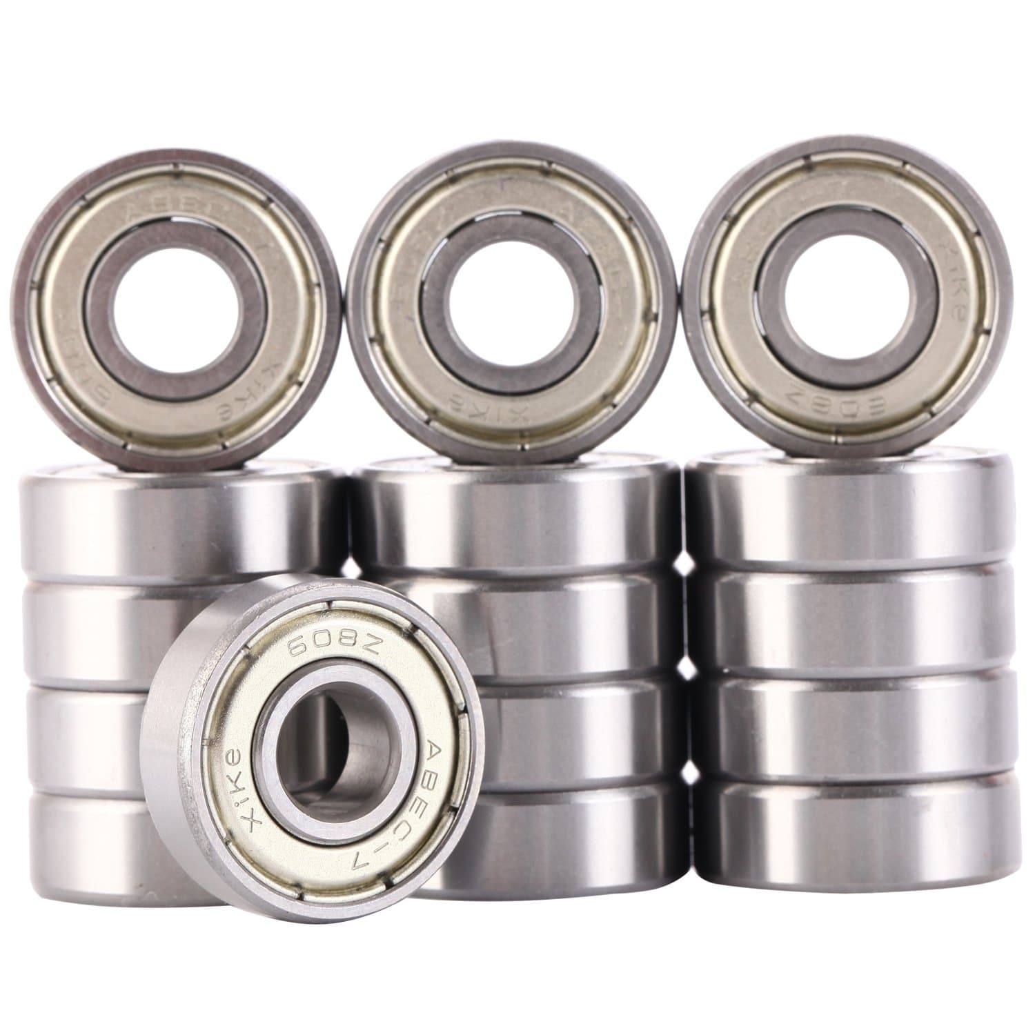 16 Pack 608ZZ Skateboard Bearings 8x22x7mm, Double Shielded and No Grease. Fast Smooth Silent and Long Life, The Same Fit Longboard, Lnline Skates, Scooters and Spinner Fidget etc.