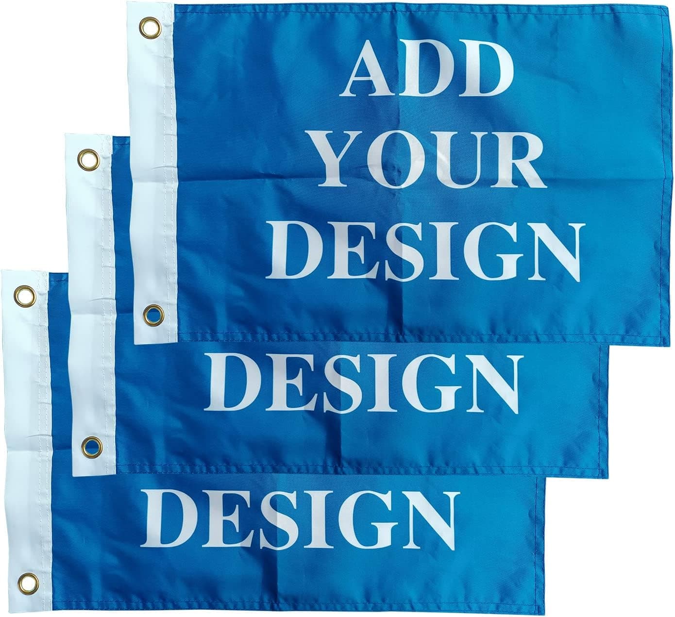 Bagetu Custom 3PCS Boat Flag Personalized Small Flags for Boat(Flag Only) (12x18 inch/30x45 cm)