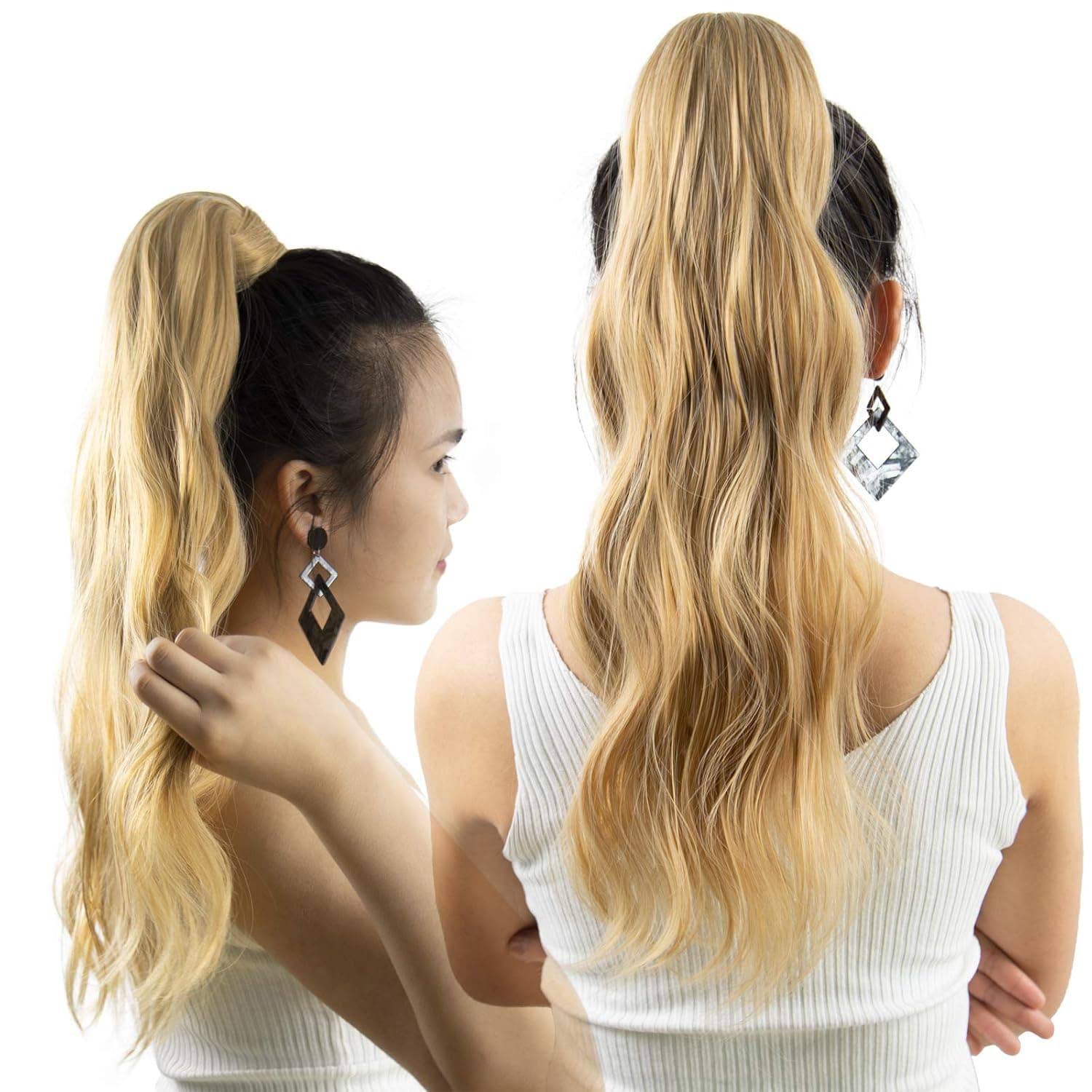 J.Glorious Clip-in Ponytail Extension Balayage Synthetic Soft and Anti-tangle Fibre 22 inches 127 grams Wheat 27/613
