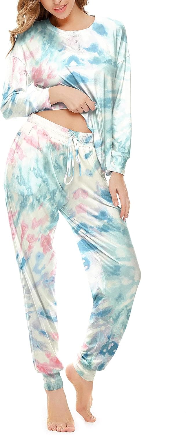 Welsters Women Pajama Set Short Sleeve Top and Shorts Set 2 Piece Outfits Soft Sleepwear Loungewear Pj Sets S-3XL