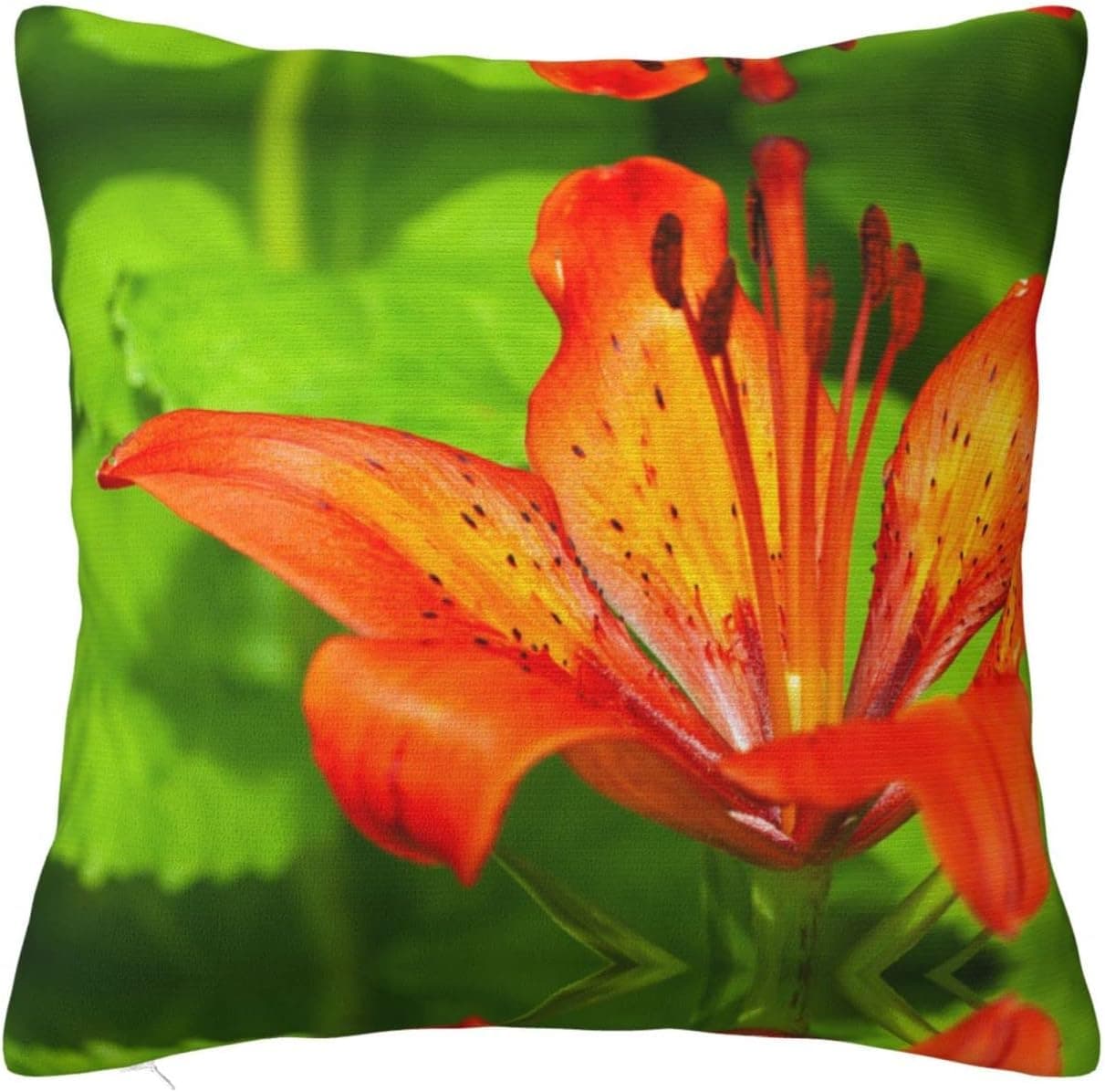 EWMAR Tiger Lily Print Nice Gift Soft Home Decorative Comfy Square Indoor/Outdoor Pillowcase for Bedroom Livingroom