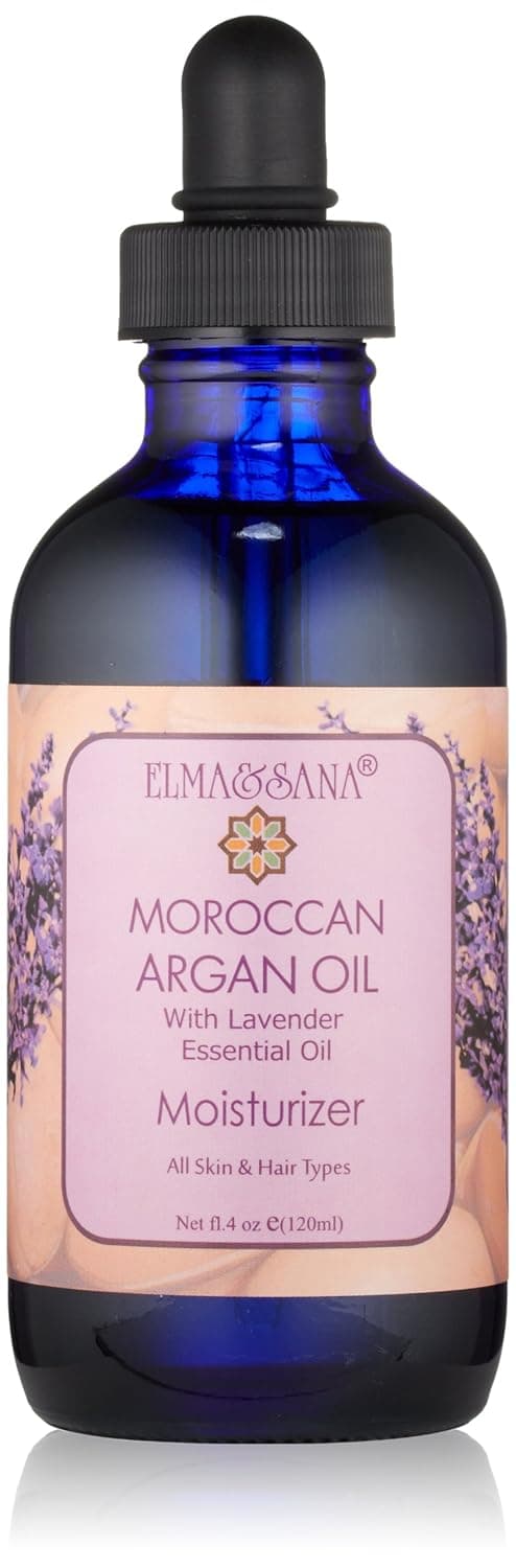 ELMA&SANA 100% Organic Argan Oil, Lavender Scent, 4 Ounce