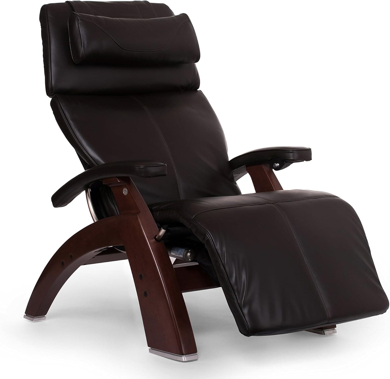 Perfect Chair Human Touch PC-610 Live Power Omni-Motion Walnut Zero-Gravity Recliner Premium Leather Fluid-Cell Cushion Memory Foam Jade Heat - Espresso Premium Leather