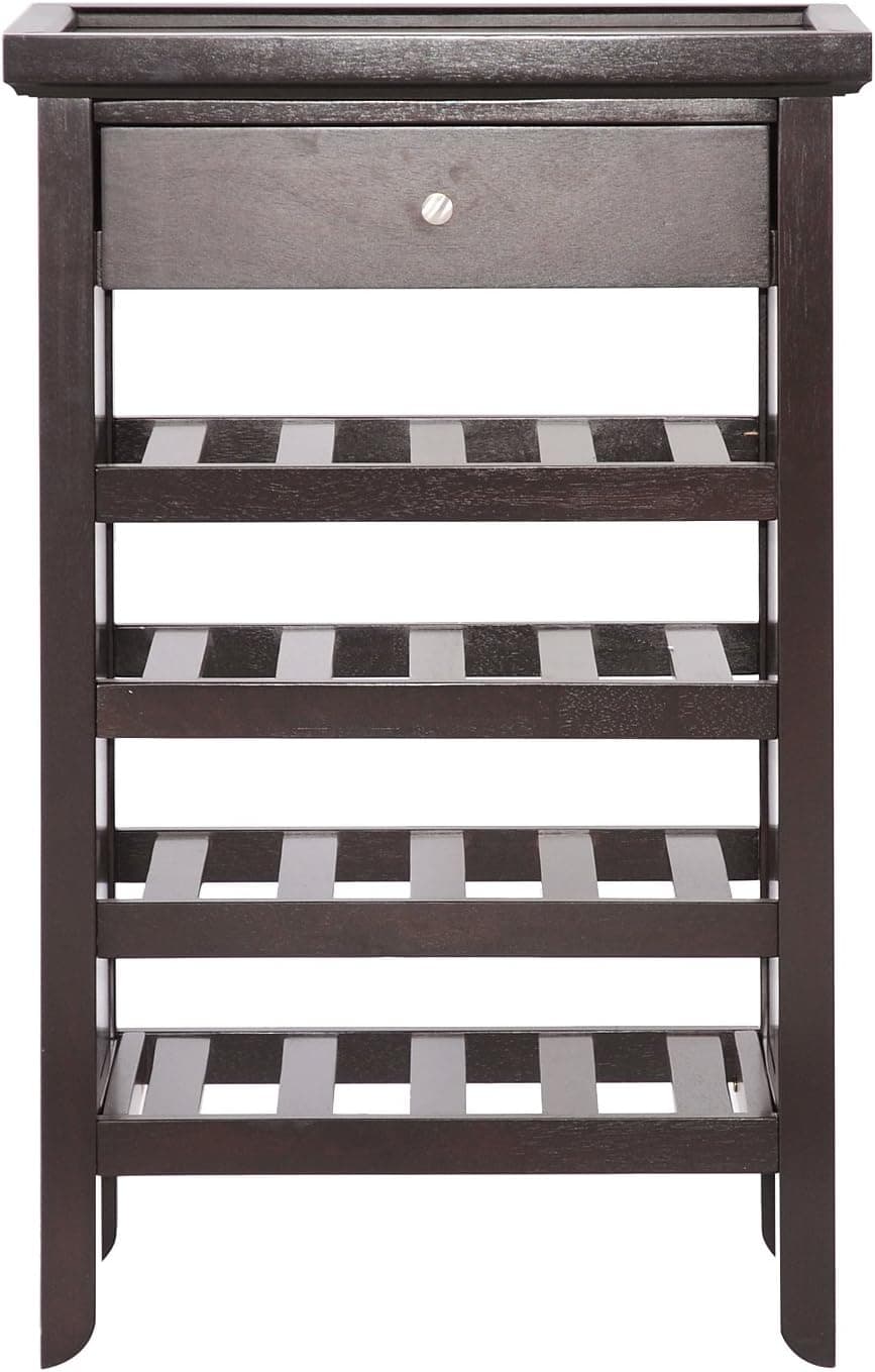 Baxton Studio Atlanta Dark Brown Wood Modern Wine Cabinet